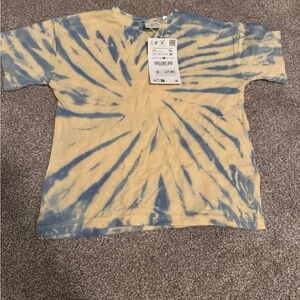 Zara Blue and yellow Tie-Dye Short Sleeve Tee